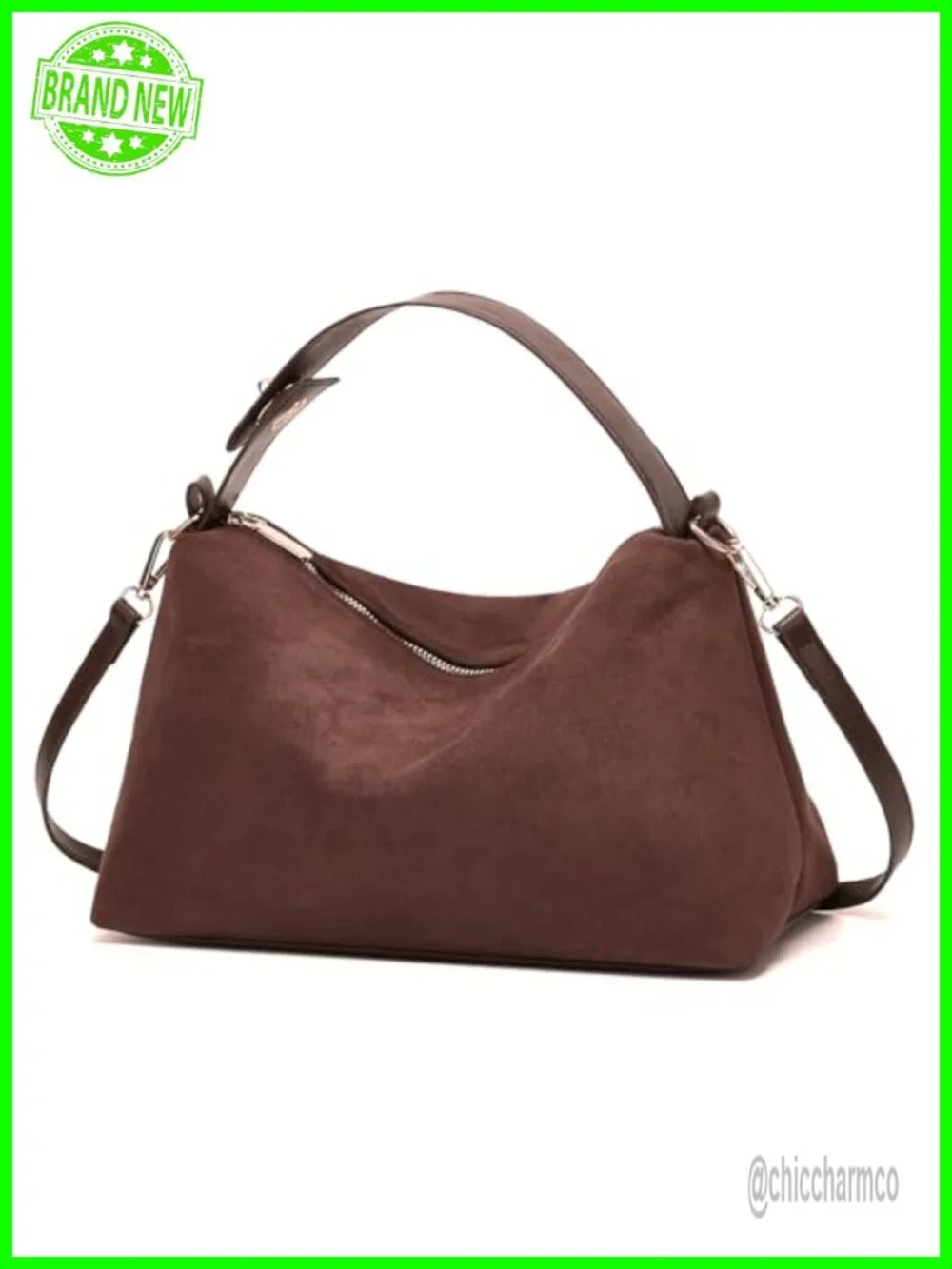 Suede Hobo Bag Crescent Shoulder Crossbody Purse Tote Handbag